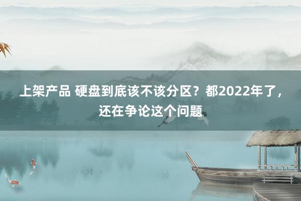 上架产品 硬盘到底该不该分区？都2022年了，还在争论这个问题