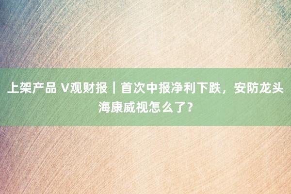 上架产品 V观财报｜首次中报净利下跌，安防龙头海康威视怎么了？